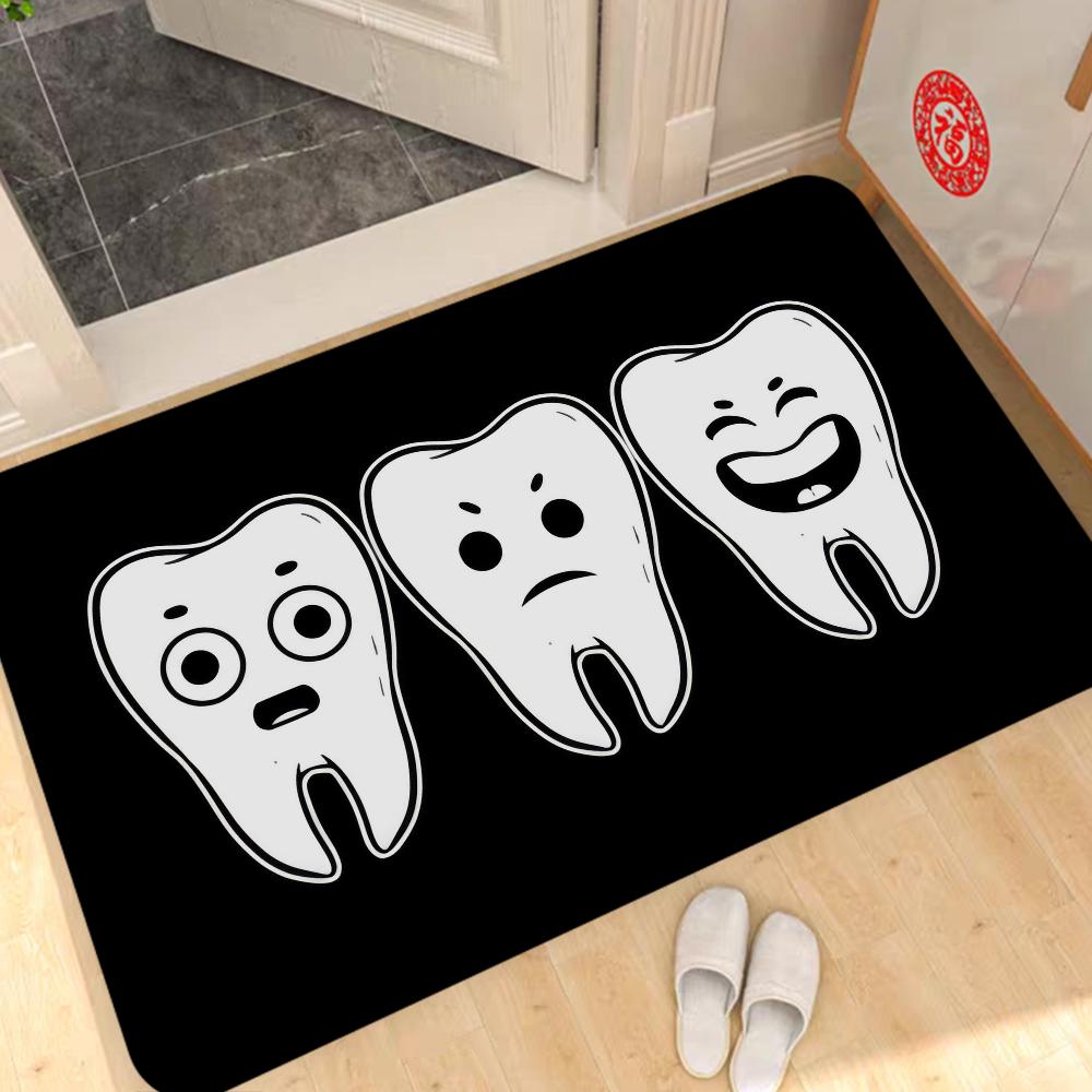 

The Dentist Tooth Hallway Carpet Retro Multiple Choice Living Room Kitchen Rug Non-Slip Welcome Rug 40x60cm