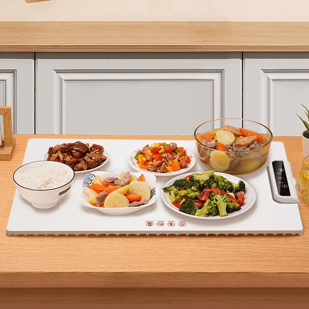 Bordplate Termisk Varm Mat Isolering Elektrisk Oppvarming Multifunksjonell Matisolering Temperatur 10 Sekunder Rask Full Tallerken Lett å Oppbevare Pose For