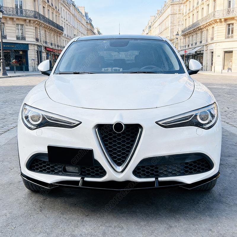 For Alfa Romeo Stelvio 2017 2018 2019 2020 2021 2022 2023 2024 2025 2026 Automobile Front Bumper Lip Body Modification Kit