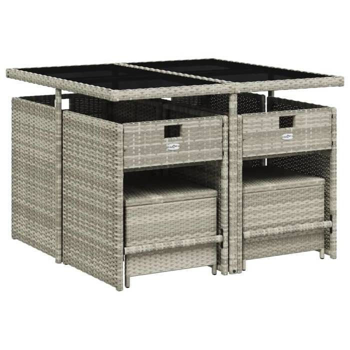 VidaXL Garden Dining Set with Cushions 9 Pcs, Patio Table and Chair, Patio Furniture, Outdoor Furniture, 3211139