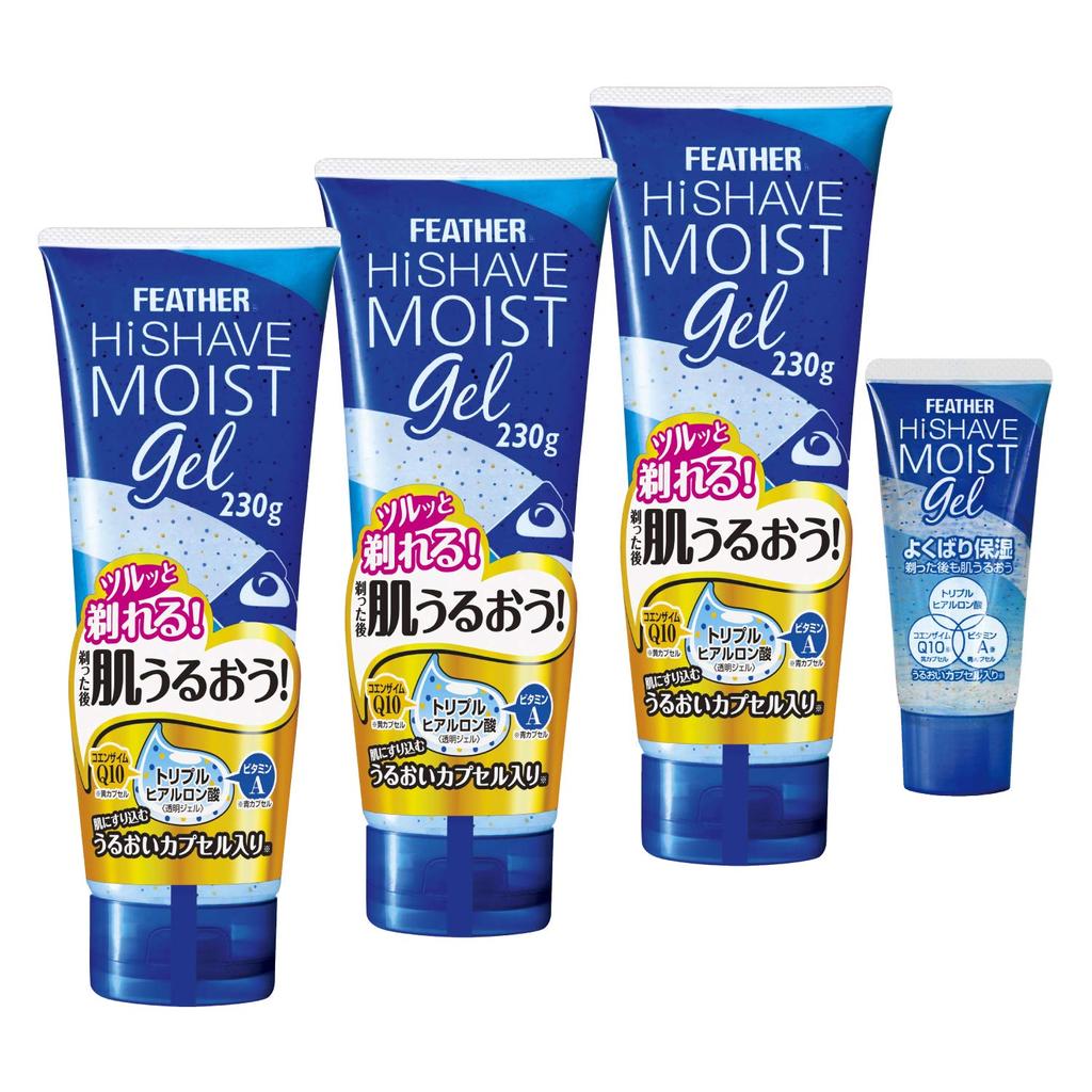 FEATHER Moist Gel 3 Pack with Mini Gel Set of 3 + Mini Set of 4 Assorted