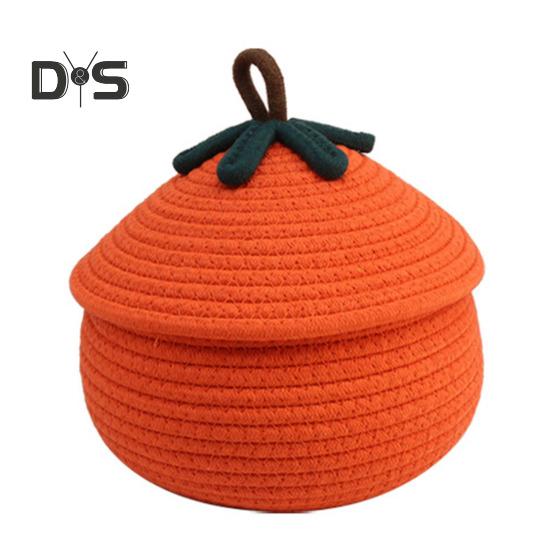 

Хэллоуин плетеная тыквенная корзина с крышкой большой емкости многоцелевое использование игрушка органайзер для закусок декоративная корзина для конфет L