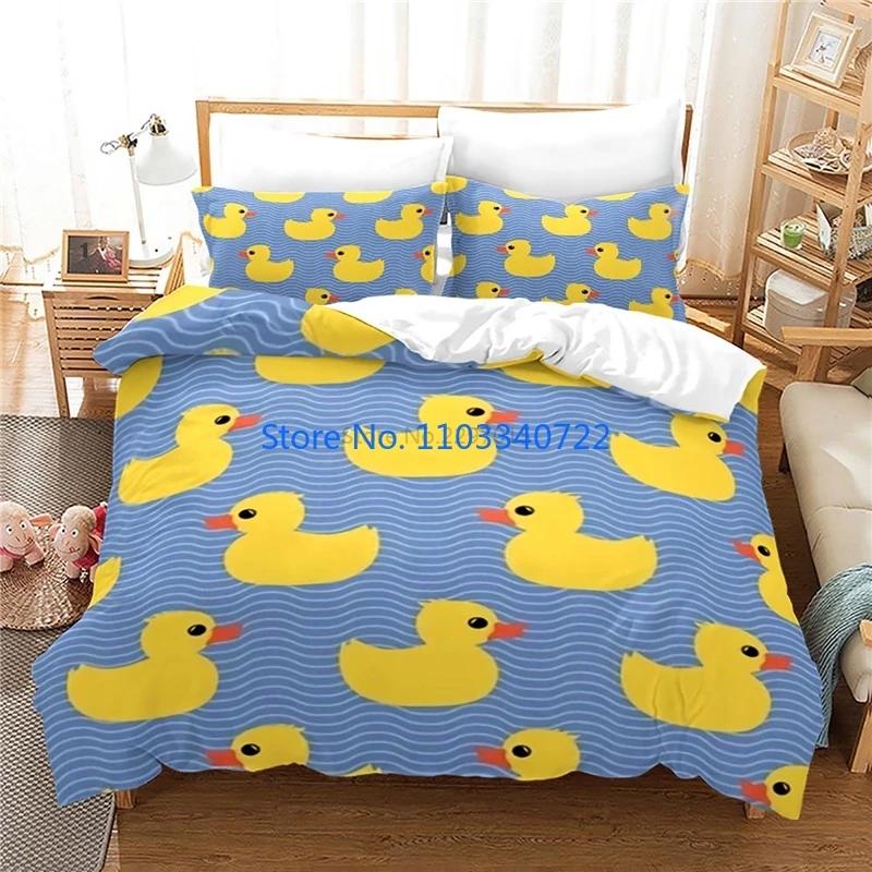 

Litle Yelow Duck Children Beding Soft Duvet Cover Set 3D Print Warm Comforter Cover Bedclothes for Boy Girl Beding Sets Bedrom Decor 135*200cm Eu-Single