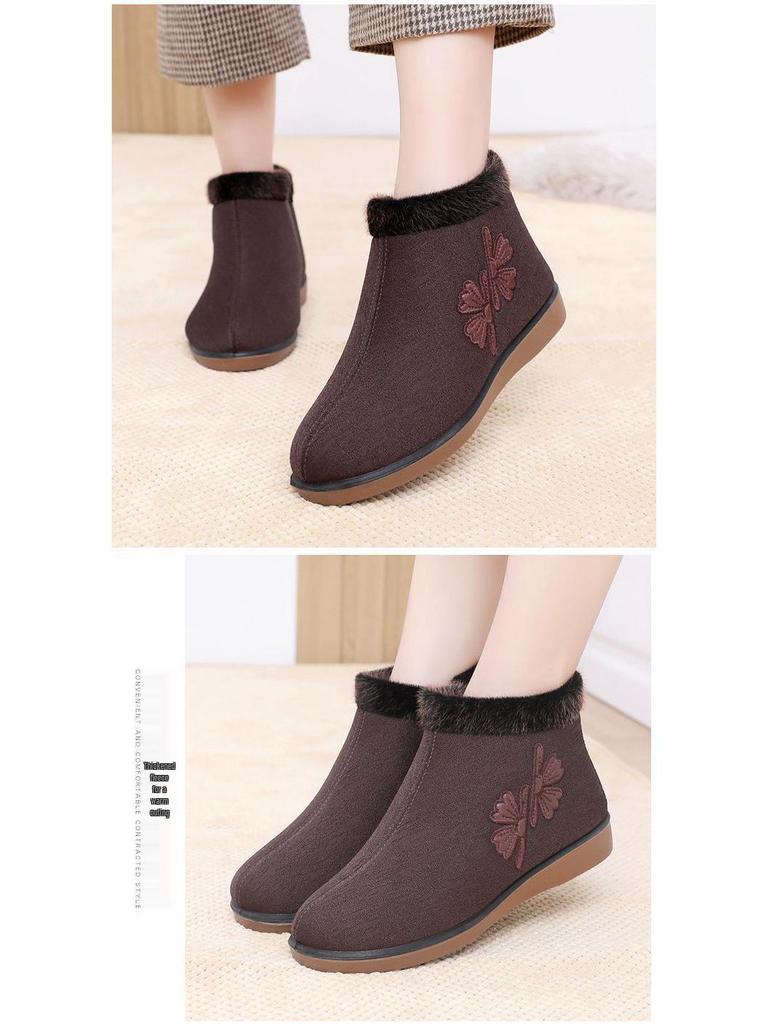 Women's Winter Velvet-Lined Non-Slip Elderly Shoes