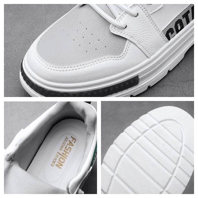 New Men's Chunky Sneakers 2024 Outdoor Casual High Top Platform Shoes Men's Comfortable Vulcanized Shoes White Breathable Boots