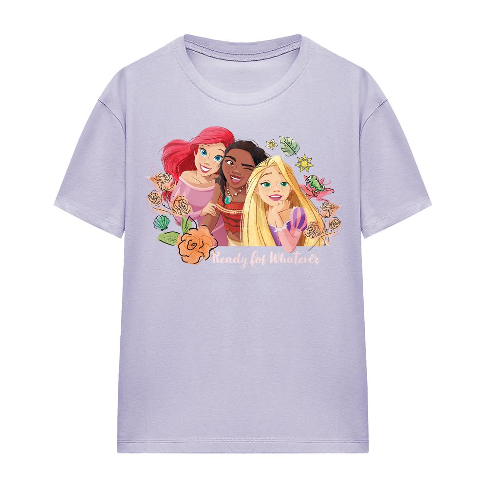 Disney Princess Womens/Ladies Ready For Whatever Ariel Moana Rapunzel T-Shirt