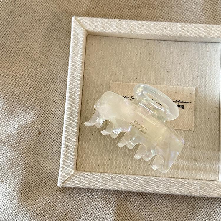 

Корейська Універсальна Маленька Квадратна Заколка-Краб - Ацетатна Аксесуар для Пучка з Золотим Лейблом для Жінок