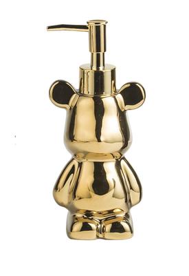 Soap Dispenser Bear Glitter Stylish Cute Bear Refill Container Scandinavian Manual Dispenser Bottle Shampoo Conditioner Body Soap Hand Soap Soap