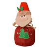 Christmas Drawstring Gift Bag 3D Plush Reindeer Santa Snowman Fruit Sacks Reusable Fabric Candies Goodie Storage Bag for Xmas Party Favors