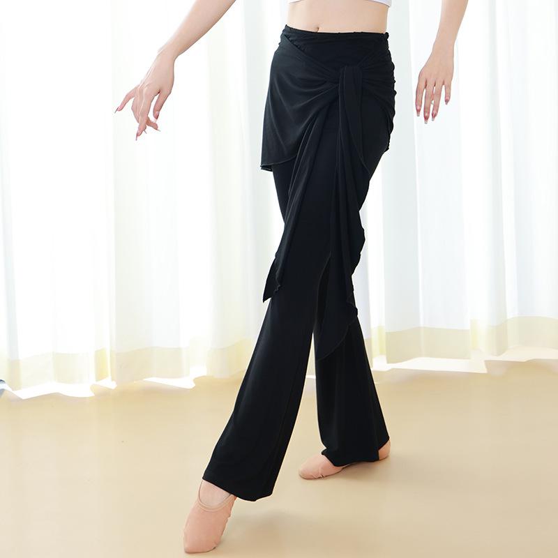 

Женские черные кюлоты прямого кроя для современного китайского танца XL чёрный