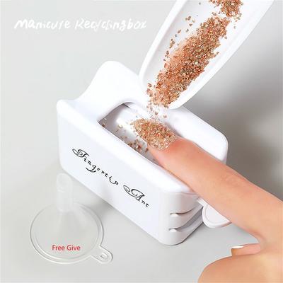 Nail Art Powder Drill Recycle Box Manicure Tools Profesional Jewelry Recycling Storage Portable