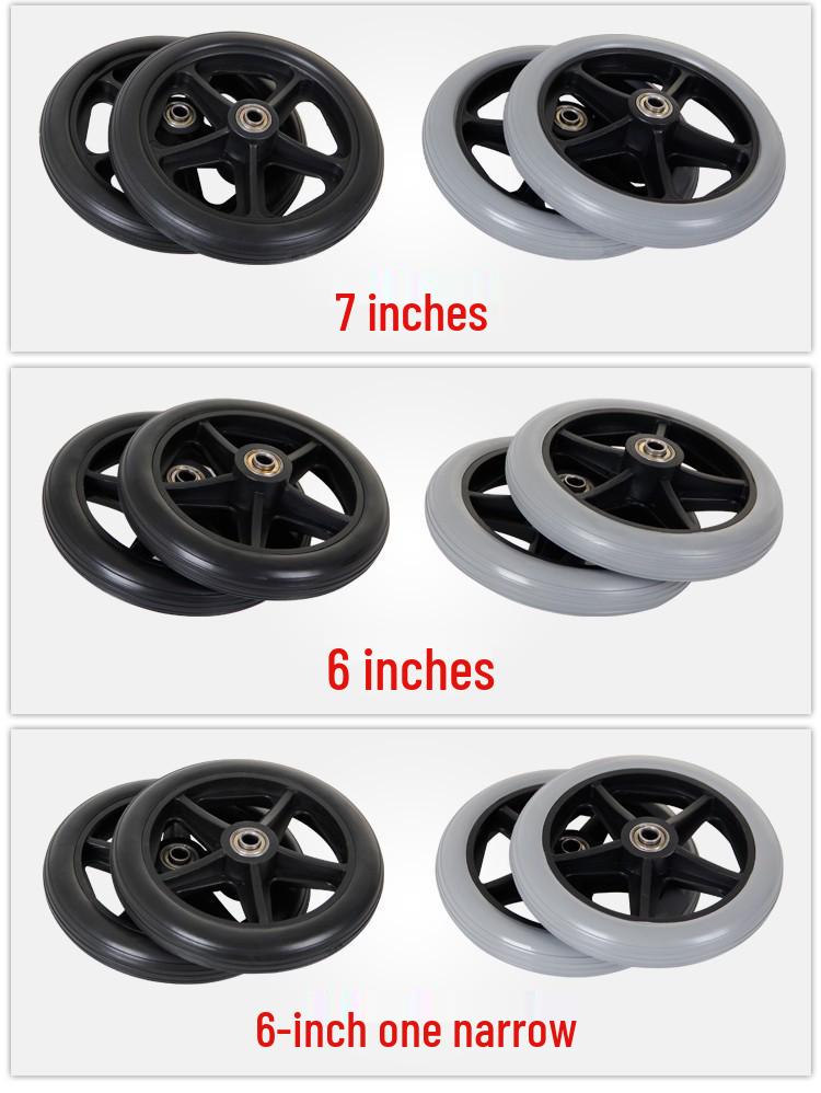 Universal Rollstuhl-Vorderradsatz Vollgummi mit Lagern & Schrauben in 6, 7, 8 Zoll