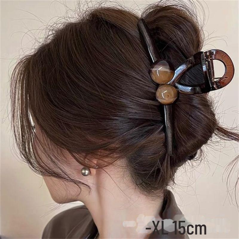 15cm Svart Oversized Hårklemme: High-End Matt Hårklype for Voluminøse Frisyrer