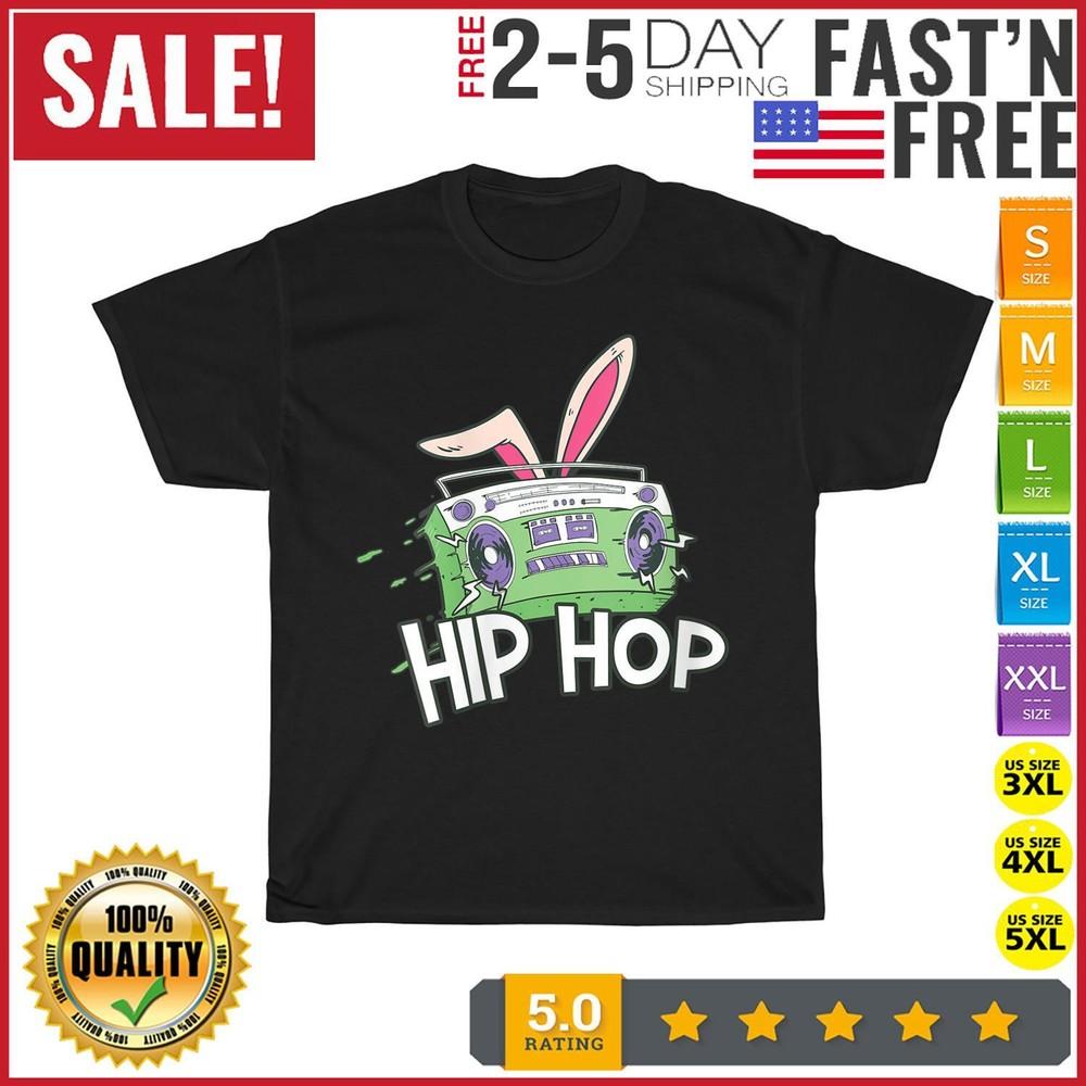 Retro Hiphop Bunny Radio Funny Easter Day Vintage T Shirt Men Women Fashion NEW