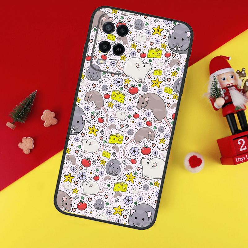 Cute Cartoon Animal Rat Case For Oppo A5 A6 Pro A15 A57 A17 A54 A74 A94 A76 A16 A96 A40 A60 A80 A18 A38 A58 A78 A98