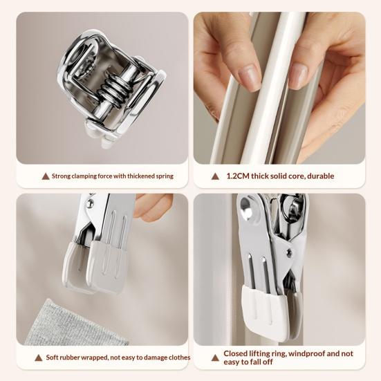 1/2/3Pcs Coat Hanger with 8 Clips Multi-Function Storage Hanger Space-Saving Hanging Wardrobe Organizer Jeans Skirts Scarves Belts Towels Accessories