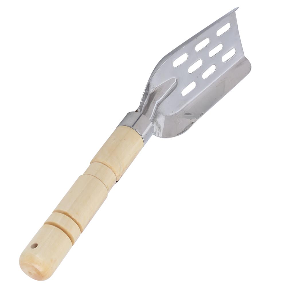 Stainless Steel Integrated Wooden Handle Mix Bait Shovel Fishing Tackle for Fisherman