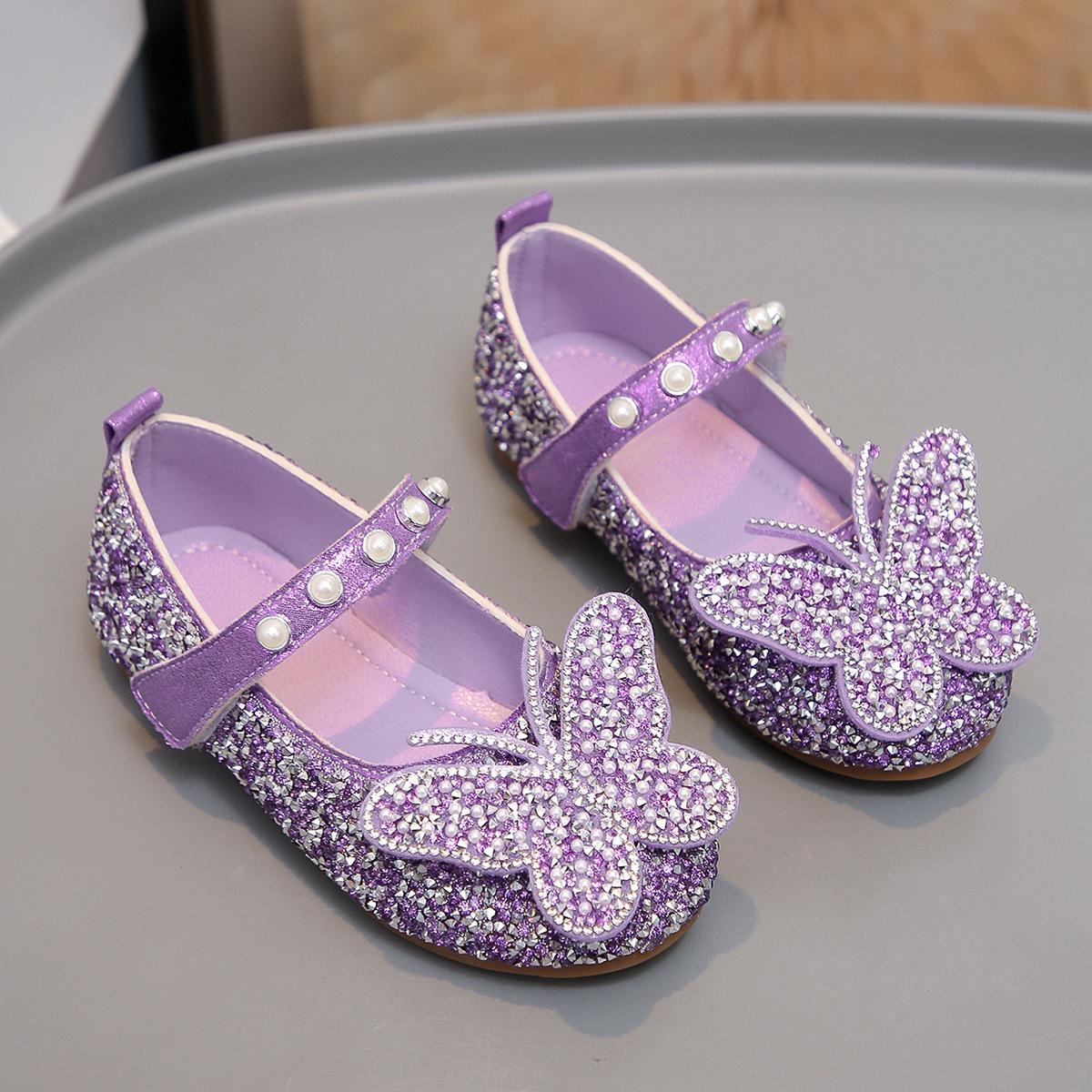 Girls  Rhinestone Bow Pearl Comfort Flats 22/14cm inner length