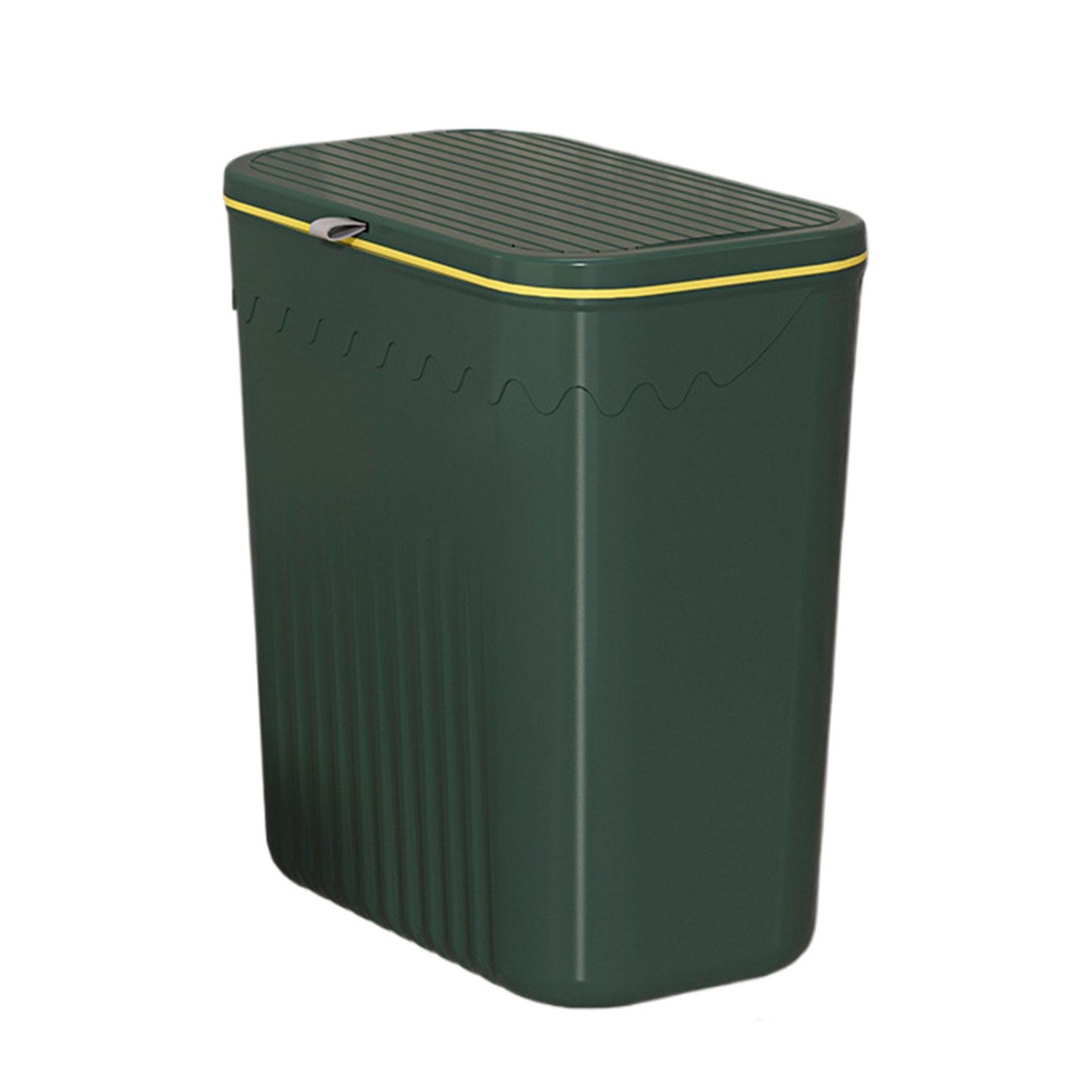 

Настенный мусорный бак большой емкости с крышкой для хранения в кухонном шкафу, умное ведро, дверца шкафа, корзина для вторичной переработки 4L зелёный