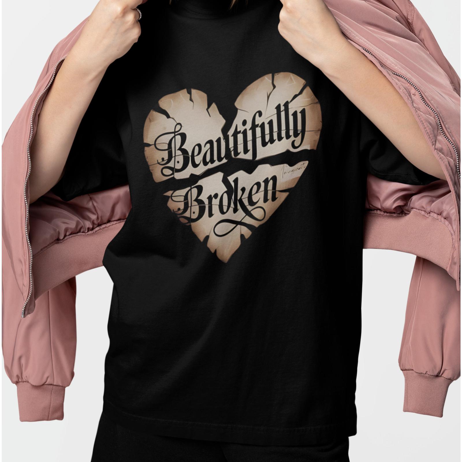 Beautifully Broken Heart T Shirt Emotional Healing Mental Health Unisex Tee S