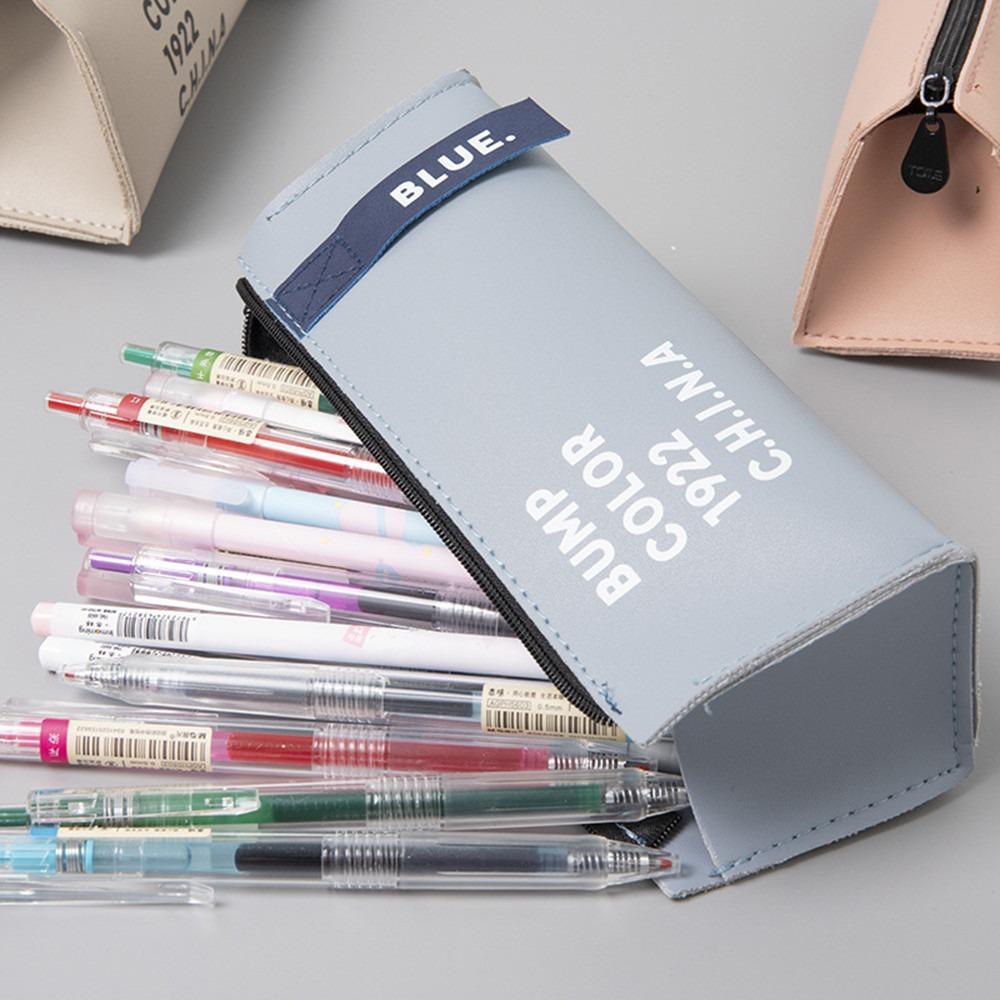 Triangle New Large Capacity Pencil Case Simple Version Student Supplies Pencil Case Learning Supplies Storage Cute Pencil Bag