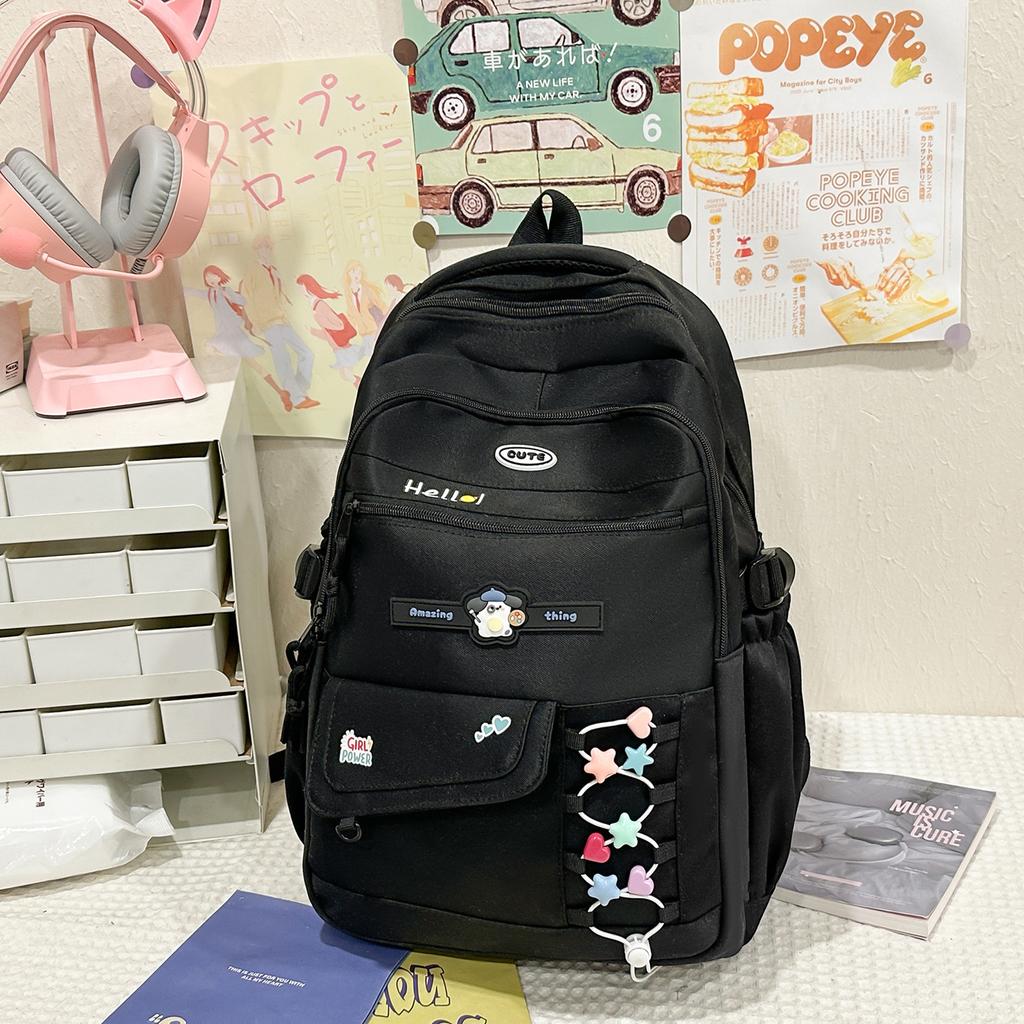 Schoolbag1011 new Korean students schoolbag college wind junior high school students large capacity backpack dopamine color matching backpack