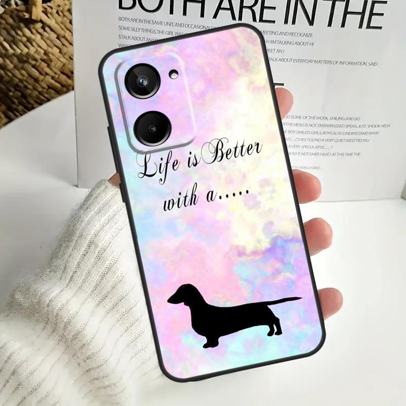 Sausage Dog Dachshund Quotes Case For Realme 9 10 11 12 Pro Plus GT5 GT Neo5 C21Y C25s C30 C31 C33 C35 C51 C53 C55 C67