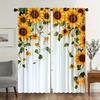 Set Of 2 Vibrant Sunflower Curtains Polyester Drapes Window Treatments Home Decor Holiday Summer Wi Curtain Blackout With Rod Pocket