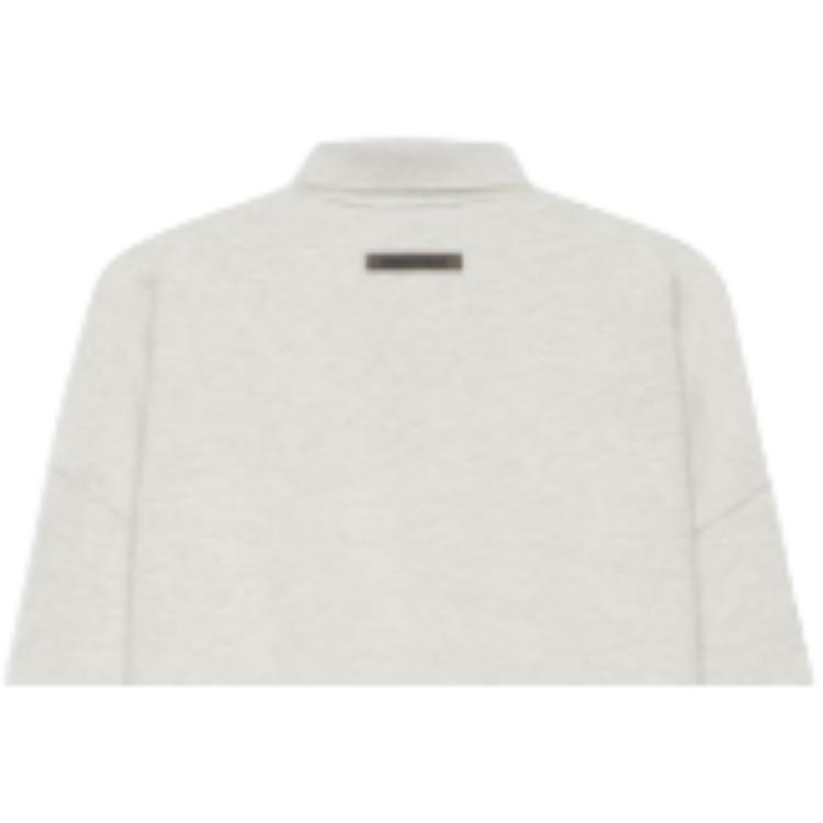 Fear of God Essentials SS21 Long Sleeve French Terry Polo Unisex Tops Light-Heather-Oatmeal FOG-SS21-600