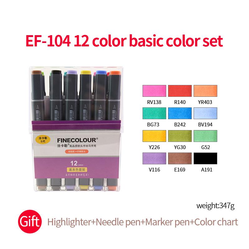 

EF104 Двухголовочные спиртовые маркеры для эскизов Маркер-кисть Ручка для начинающих Манга Графические принадлежности для рисования Художественные принадлежности