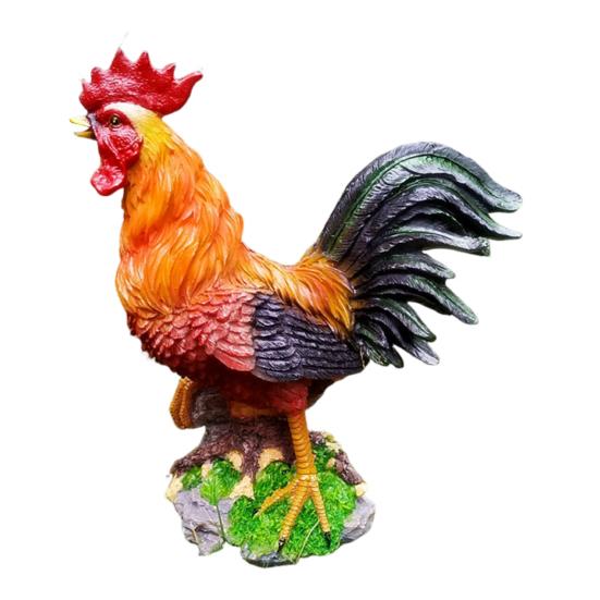Chicken Figurine, Lifelike Resin Hen Rooster Garden Statue, Standing Farm Animal Sculpture for Yard, Lawn Garden, Outdoor Decor