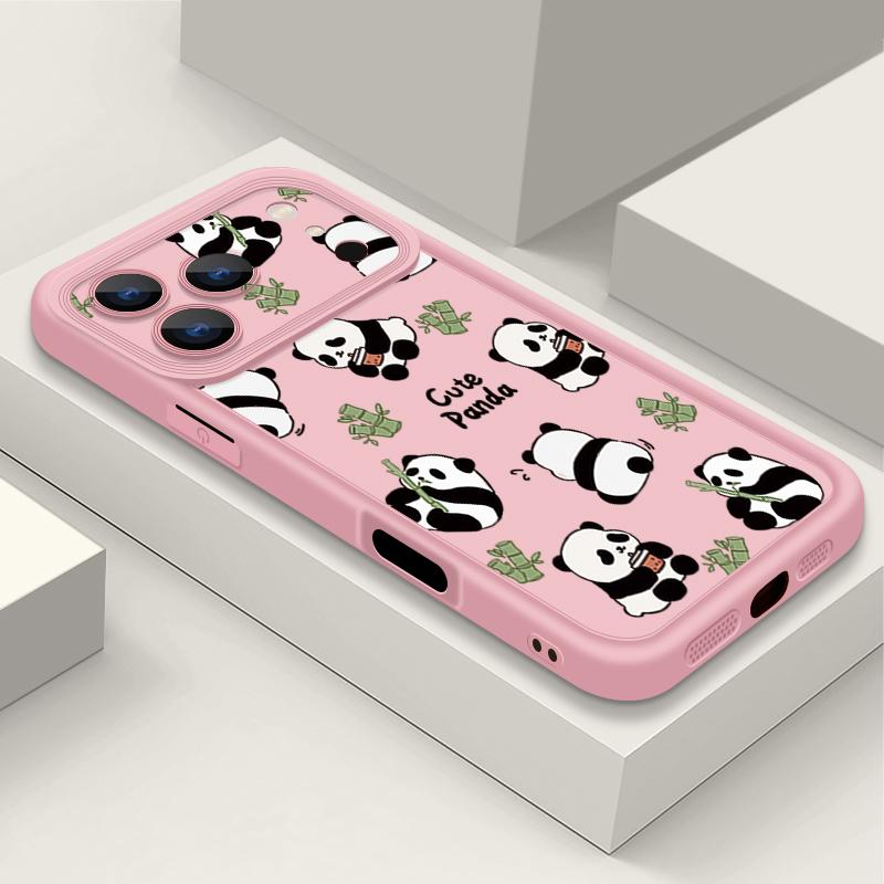 Cute Panda Pattern TPU Phone Case For iPhone 17 Pro 17e 15 16 Pro Max 14 13 Pro Max 16e Shockproof Soft Silicone Back Cover