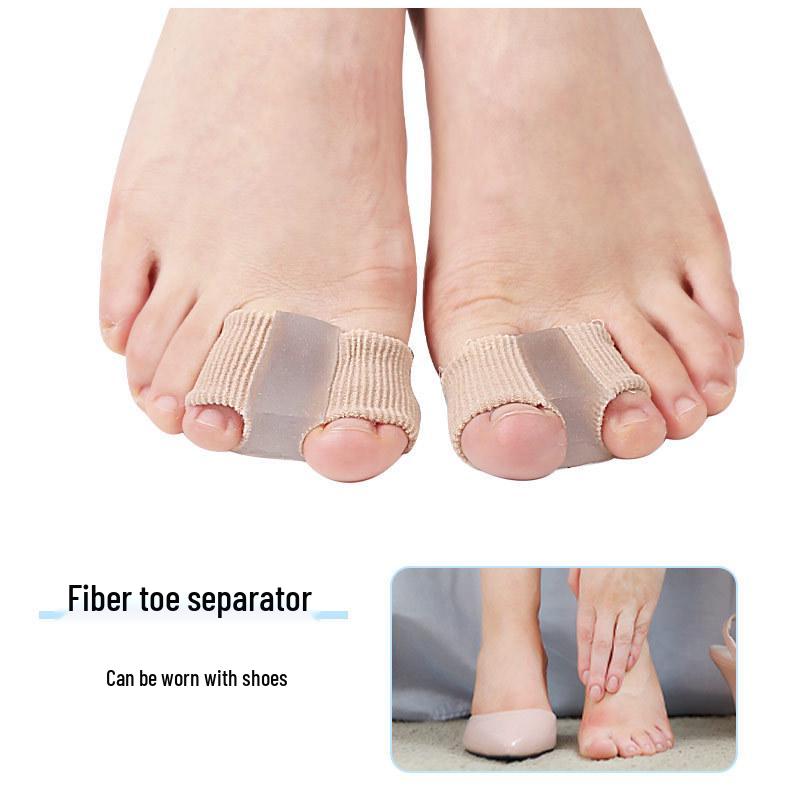 Fiber Toe Separators for Hallux Valgus & Bunion Relief, Men & Women, Double Hole Sleeves