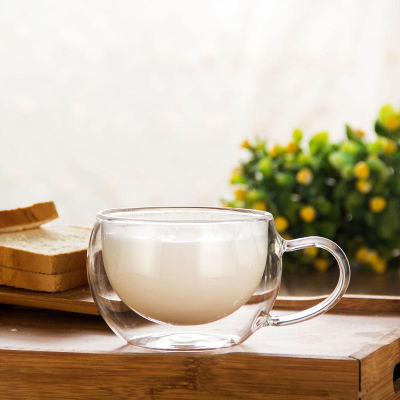 Stylish Double-Layer Glass Milk & Tea Cup - High Borosilicate