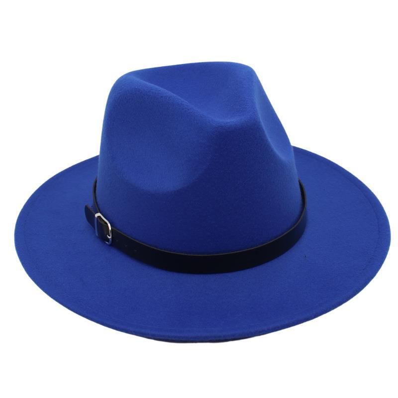 Nostalgiczny Cylinder Kapelusz Jazzowy Studio Klamra do Paska Męska i Damska Kapelusz Filcowy Model Cienia Kapelusz Wełniany Styl Hepburn