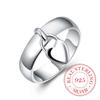 High Quality 925 Sterling Silver Jewelry Heart Lock Shaped Silver Rings for Women Men 2020 Romantic Love Couple's Rings Gift