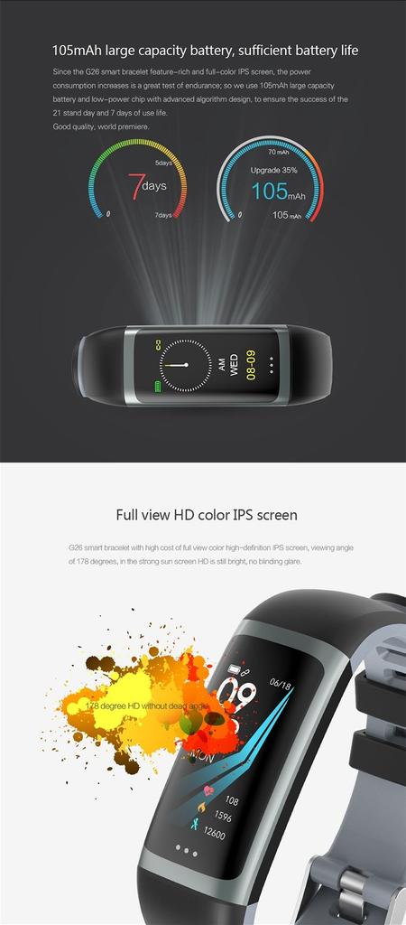 Intelligentes Armbanduhr für Sport und Freizeit GX-BW337 Schwarz