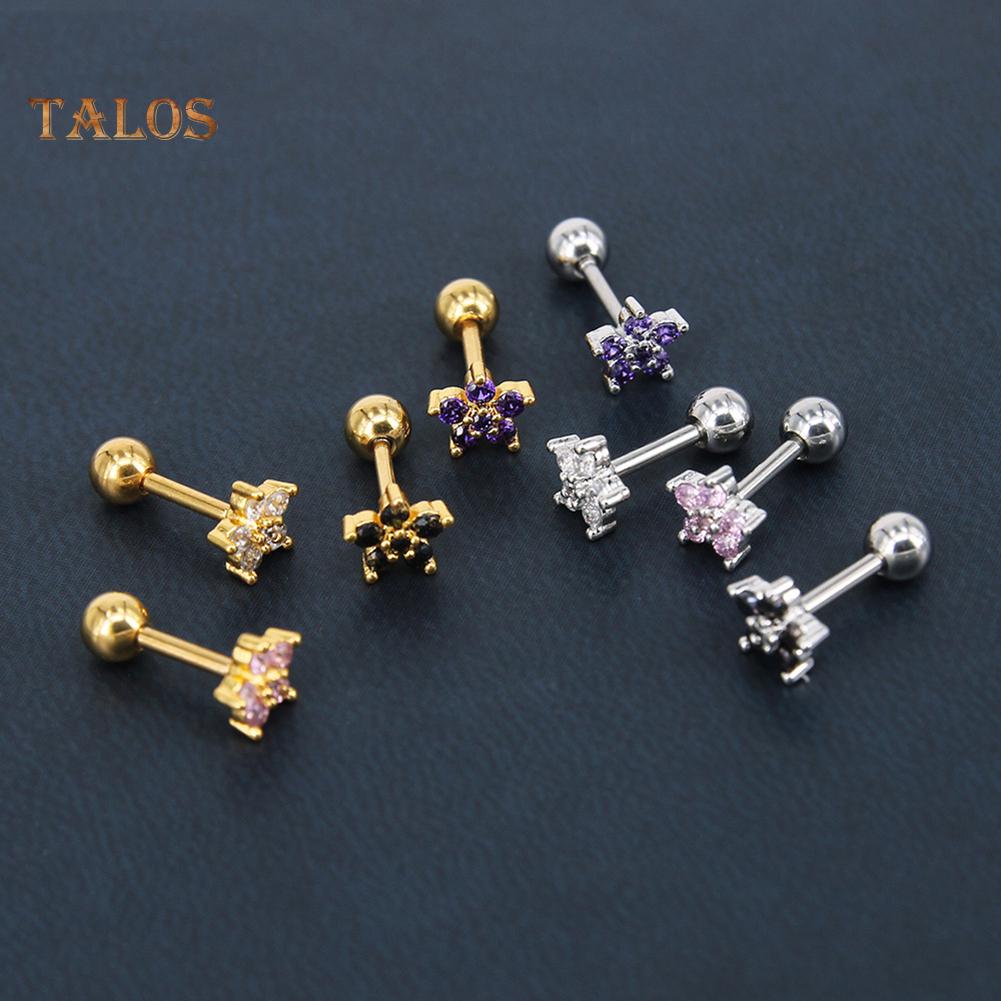 

Серьга для пирсинга Инкрустирована цирконом Steel Color* белый
