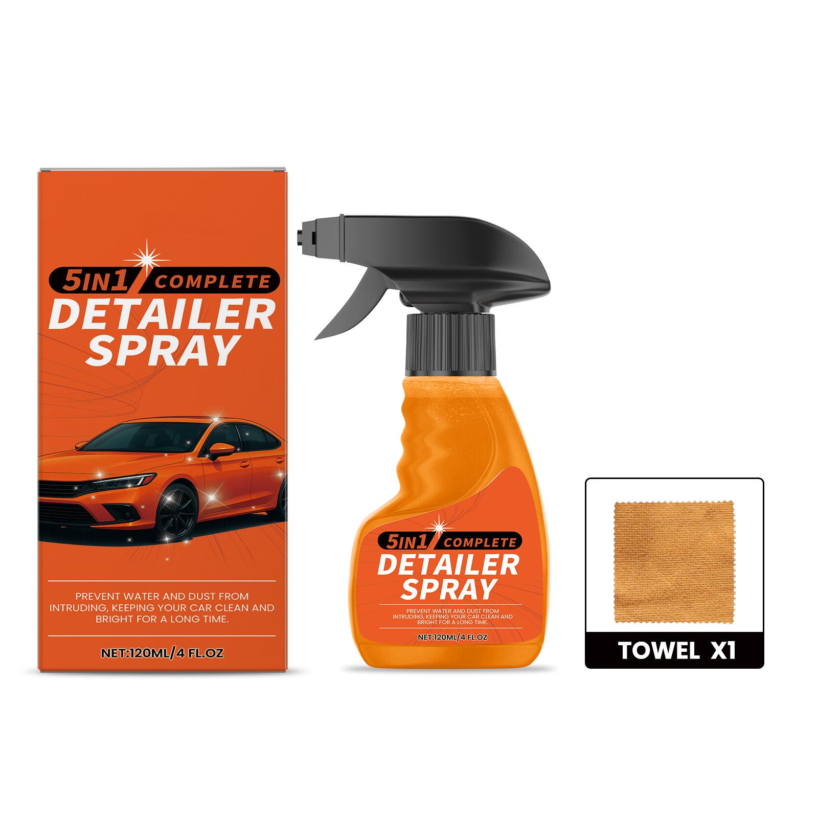 

In 1 Car Detail Spray, Stain Remover, Rainproof, Paint Brightener, And Maintenance Cleaner 120ml One Size