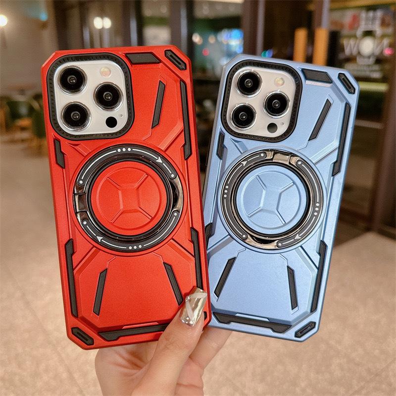 Applicable To IPhone 16 Rotary Bracket Magnetic Suction Phone Case 15Pro Armor 14/13 Apple Protective Case 12