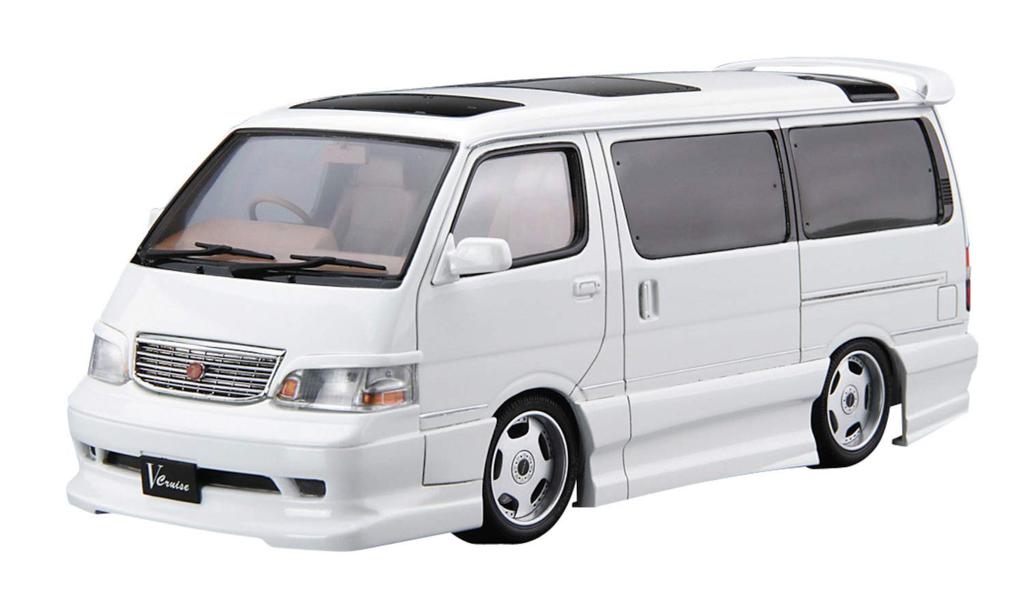 Aoshima Bunka Kyozaisha Vyladěná řada aut Toyota Azmax KZH100 Hiace 1999 Plastikový model 1/24 č.25