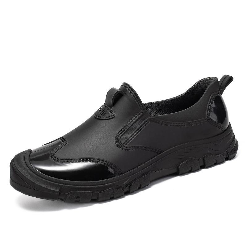 Low-top men's rain shoes flat-soled adult non-slip waterproof shoes shallow mouth lightweight work shoes rubber shoes short overshoes chef shoes