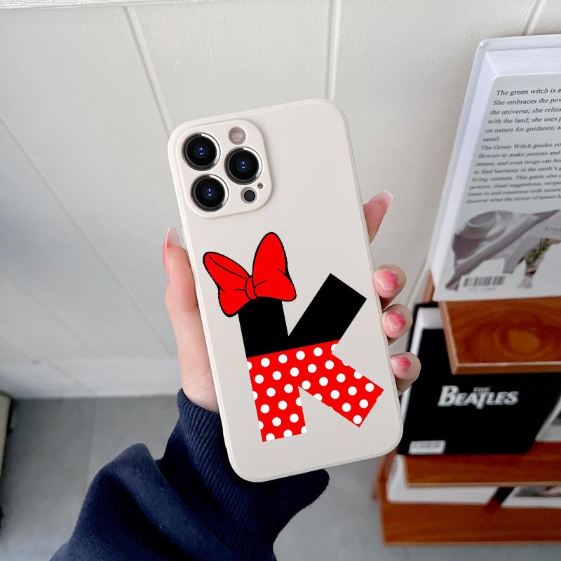 Pink Alphabet Letter Original Square Liquid Silicone Phone Case For iPhone 14 11 12 13 Pro Max Mini X XS XR 7 8 Plus DIY Cover