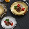Salad Plate Stainless Steel Dinner Plates Round Thickened Metal Home Kitchen BBQ Serving Tablewear Barbecue