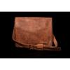 Vintage Genuine Goat Leather Brown Men's Laptop Shoulder Messenger Satchel Bag