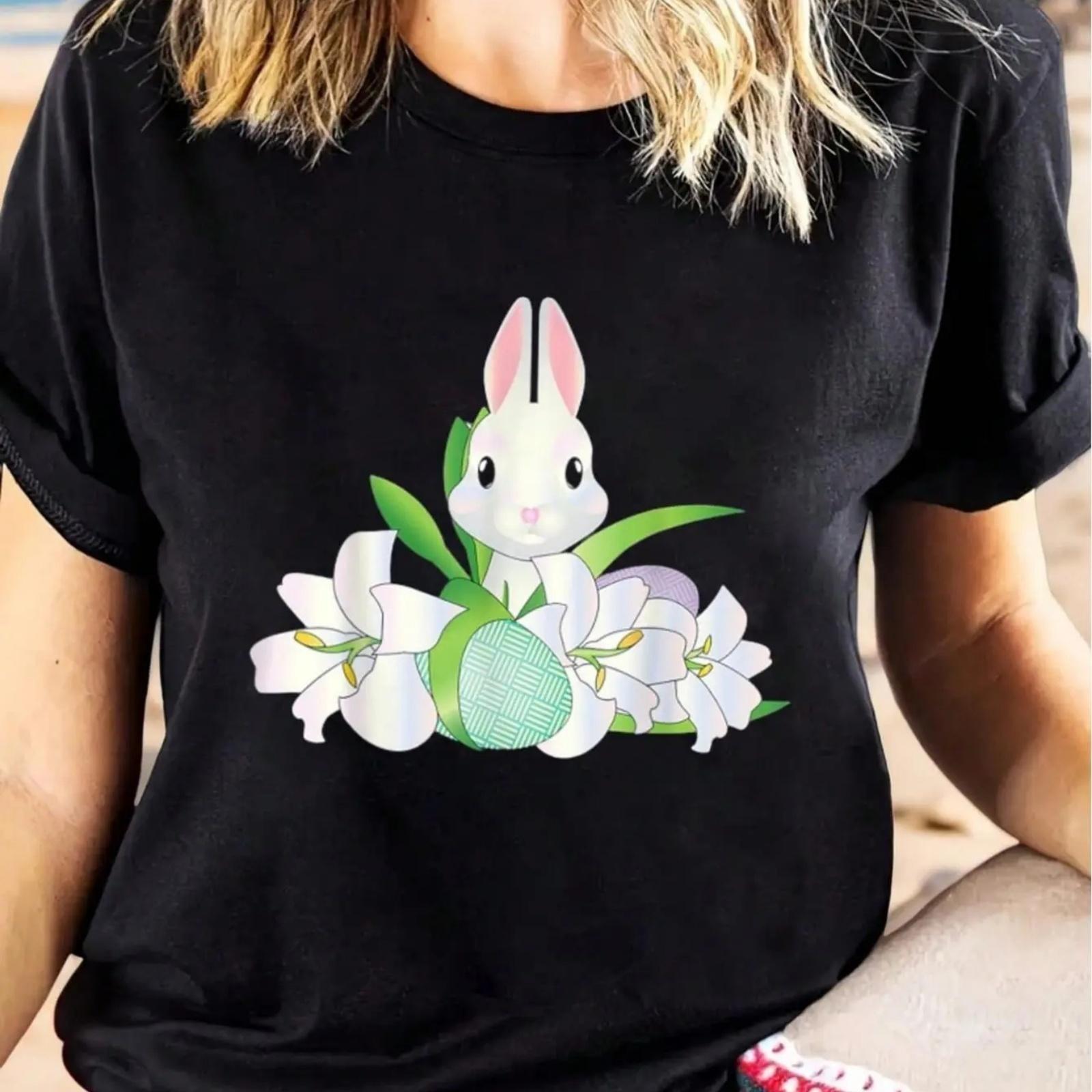 

100% Cotton Easter Lily Happy Easter Tshirt Tee For Adult, Men, Women, Teen, Teenager, Adolescent, Youth XXXXXL різнокольоровий