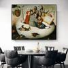 Classical Funny Oil Painting Poster The Concert In an Egg Prints Hieronymus Bosch Canvas Painting Kitchen Dinning Room Decor