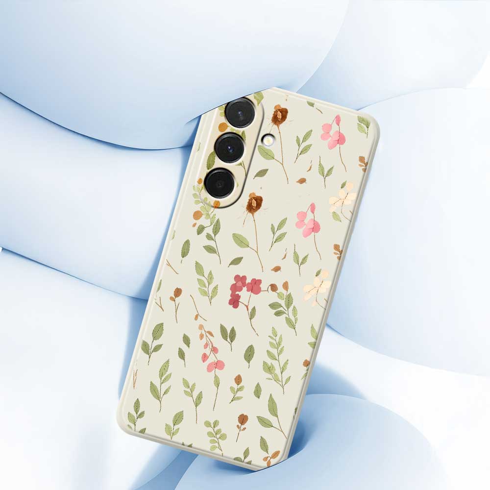 For Samsung Galaxy A36 5G Case Small Flower Leaves Pattern Printing Straight Edge TPU Phone Back Cover