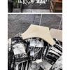 Niche Retro Ink Splash Design Short-sleeved Shirt Men