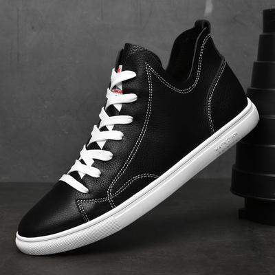 Zapatos de Moda para Hombre de Caña Alta Zapatillas Cómodas para Hombre para Caminar al Aire Libre Zapatos Planos de Cuero Genuino Botines Zapatos Casuales de Lujo